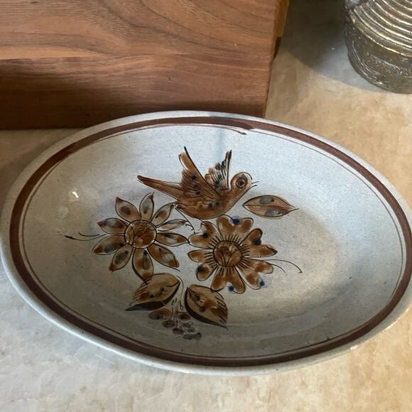 Tonala Mexico small pottery platter and bowl - Picture 3 of 12